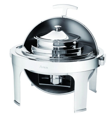ATOSA银都不锈钢双头汤炉 暖汤锅 全翻盖保温暖粥煲 可电加热餐具
